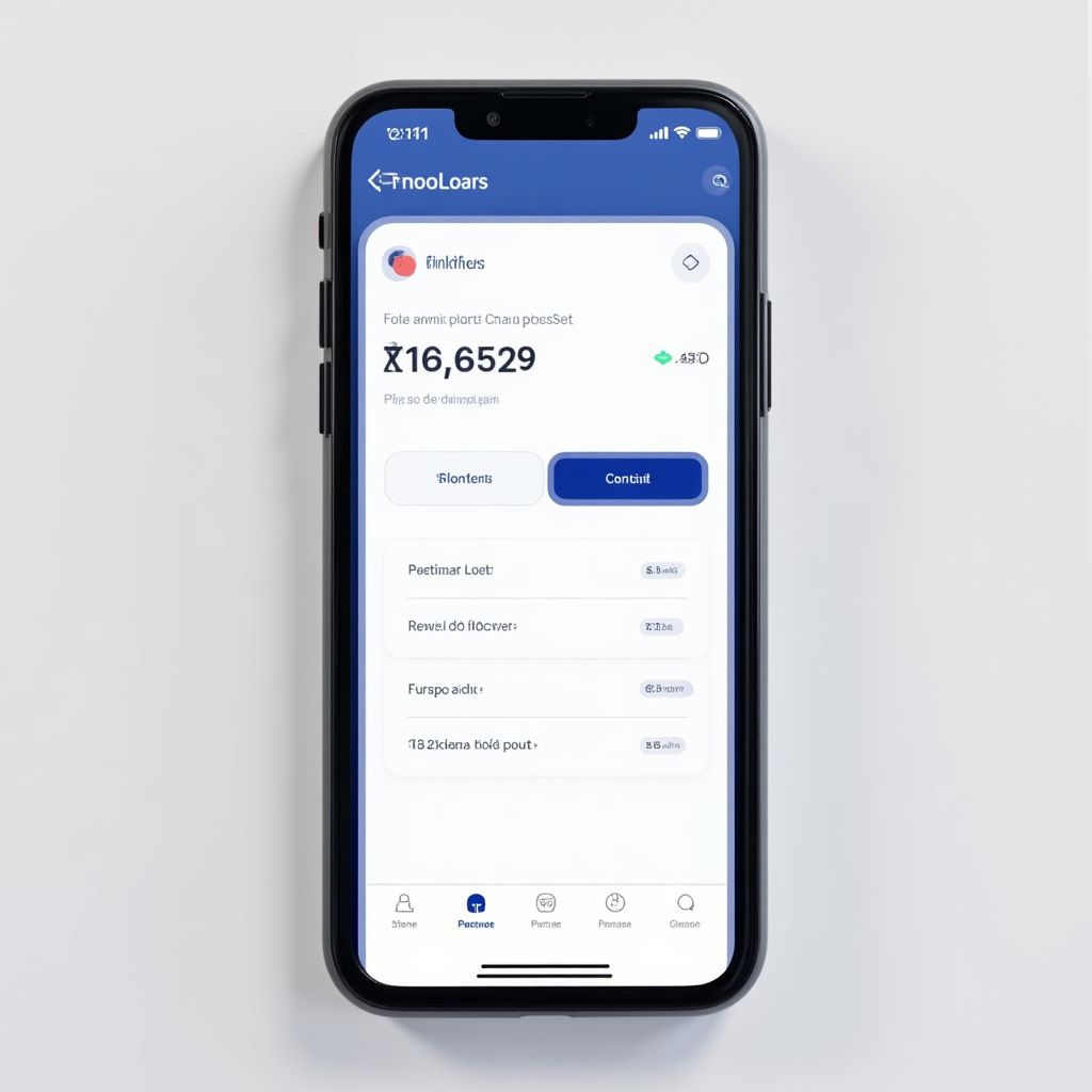 Interfaz de una aplicación FinTech en un smartphone.